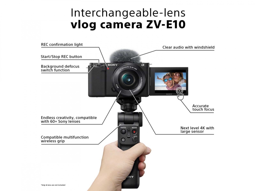 Sony ZV-E10 APS-C Mirrorless Interchangeable Lens Vlogging Camera with  16-50mm Lens, Black - Bundle with 64GB SD Card, Shoulder Bag, 40.5mm Filter  Kit