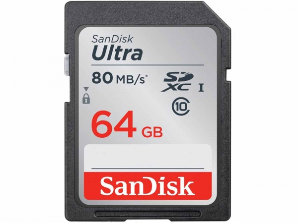 Sandisk Ultra SDXC 64GB 80MB/s Class 10 UHS-I