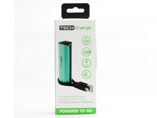TechLink 3400mah Battery Backup With Apple Cable