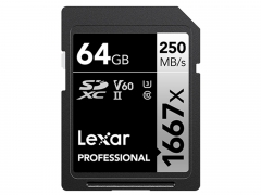 Lexar SDXC Professional UHS-II 1667x 64GB V60 Memory Card